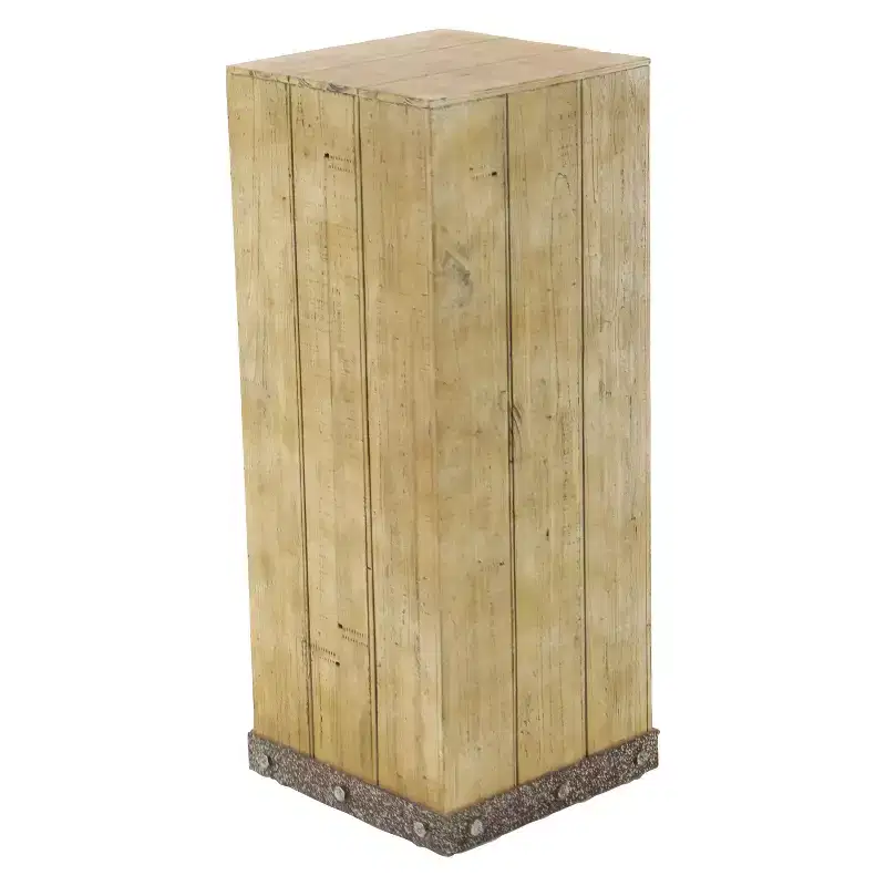 Wood (Set of 3) Square Pedestal Accent Tables Natural - Olivia & May: Fully Assembled, Indoor Use