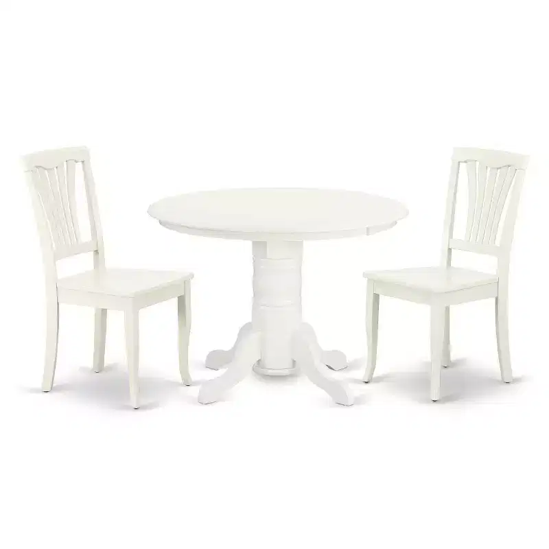 Retro Round Dining Set 3pc - 42 Inch Table & 2 Chairs - Renaissance Style Furniture