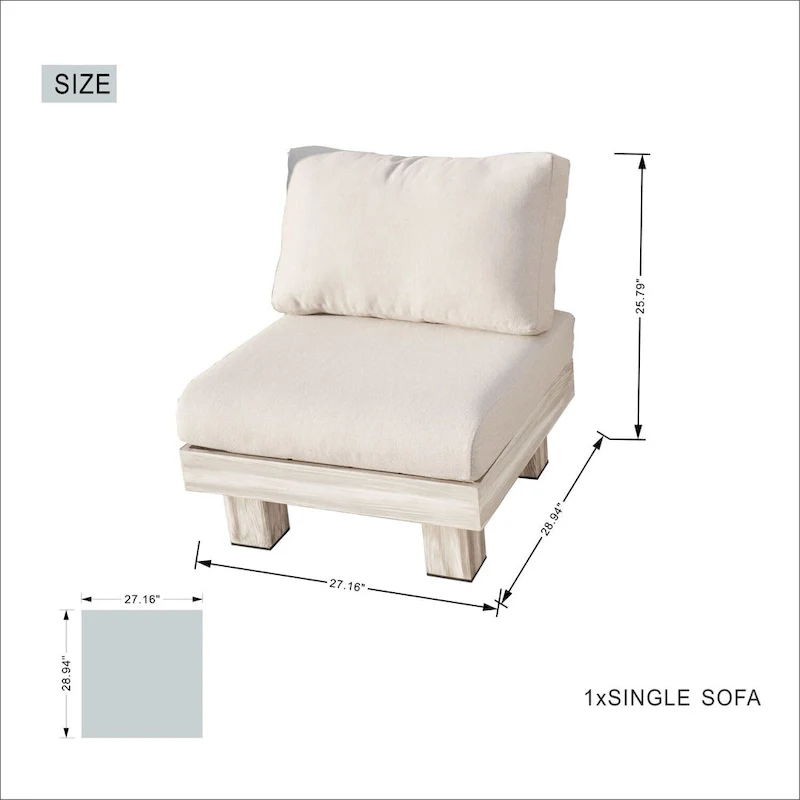 Patio Aluminum Sofa Set with Sponge-filled Cushion and Coffee Table