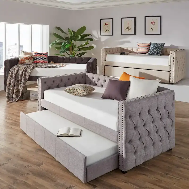 Knightsbridge Twin Tufted Nailhead Daybed