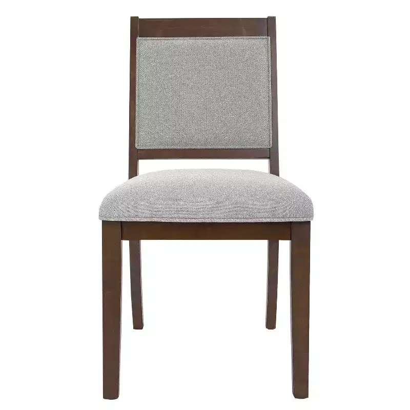 HomePop Set of 2 Open Back Upholstered Wood Frame Dining Chairs