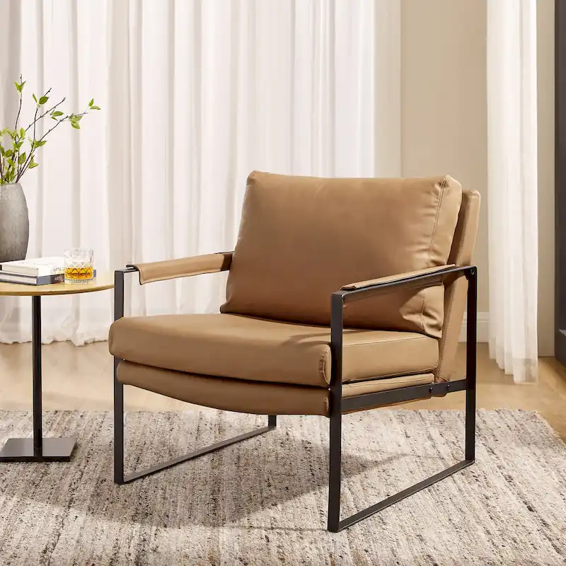 Art Leon Mid-centuery Modern Genuine Leather Chair