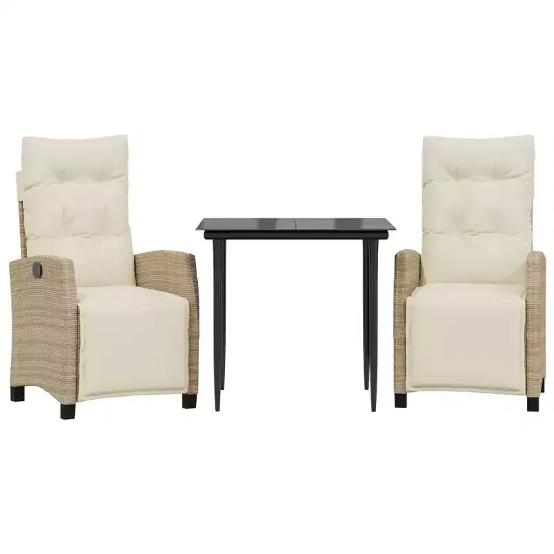 vidaXL Outdoor Dining Set with Cushions and Rectangular Table