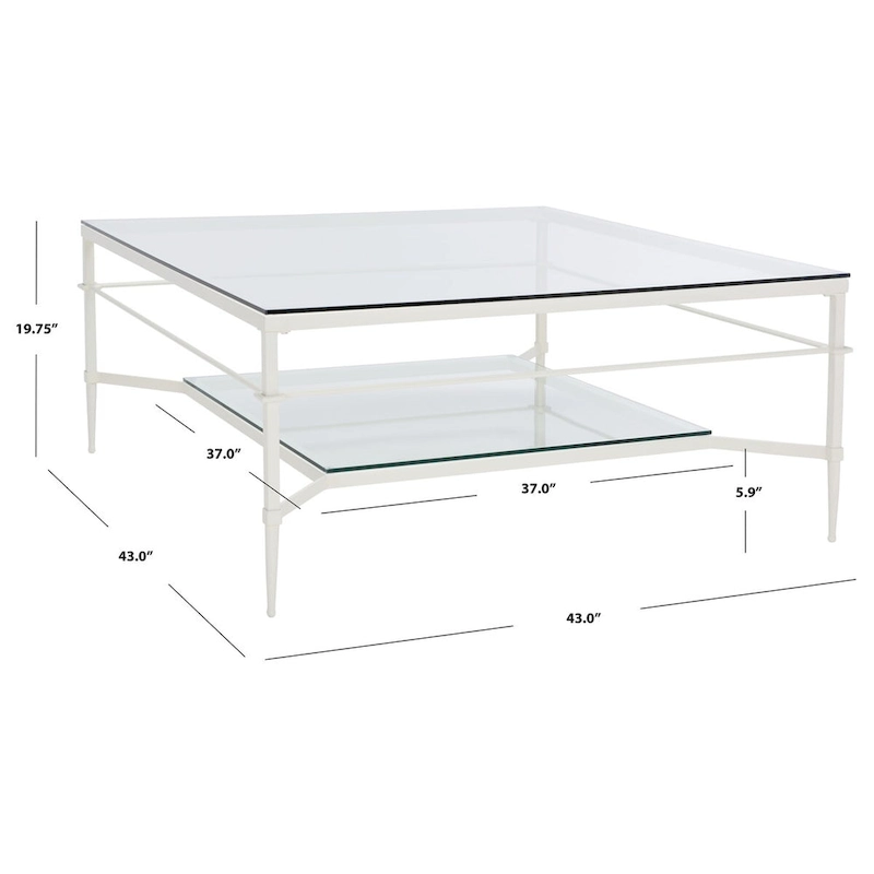 SAFAVIEH Couture Zilpha Cocktail Table - 43 In W x 43 In D x 20 In H - 43Wx43Dx20H