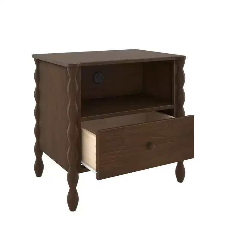 Jenny Lind Cubby Nightstand with 1 Drawer & Electrical Outlet