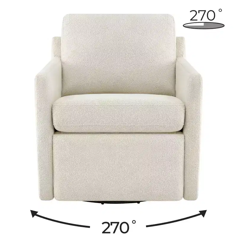 Power Swivel Accent Chair Wall Hugger with Electric Footrest and USB Charging
