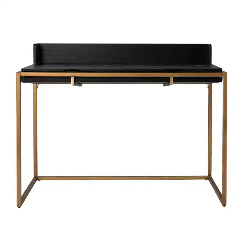 Flip-Top Desk with Storage - Black