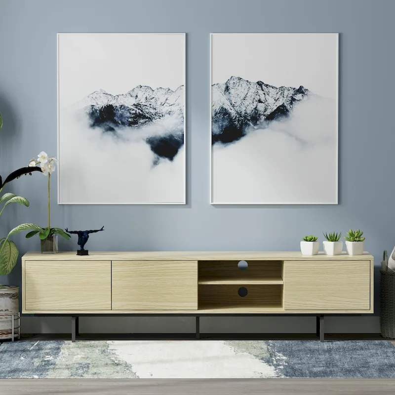 78 x 20 Lowboy Mid-Century Modern TV Stand Console