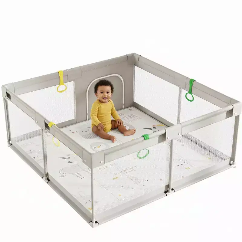 Baby Playpen with Mat 59 x 59 In, Indoor & Outdoor Activity Center, Safety Baby Fence