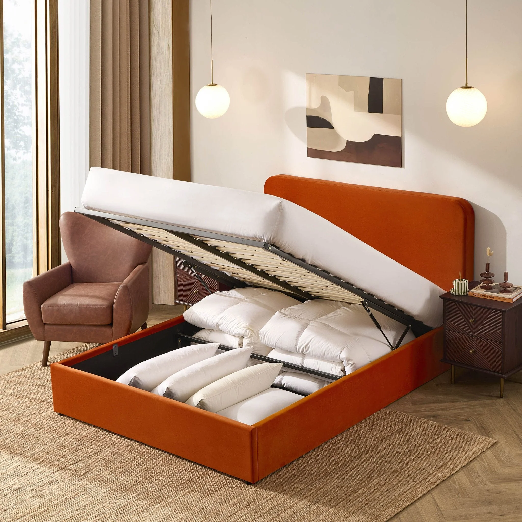 Storage Bed - Bright Orange