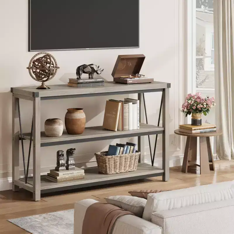 Metal & MDF 3-Tier Console Table 30''H x 47.2''W x 13.4''D