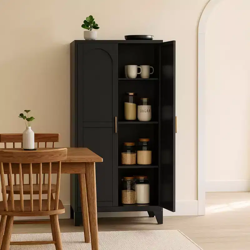 Homy Casa Metal Storage Cabinet with Doors and Adjustable Shelves
