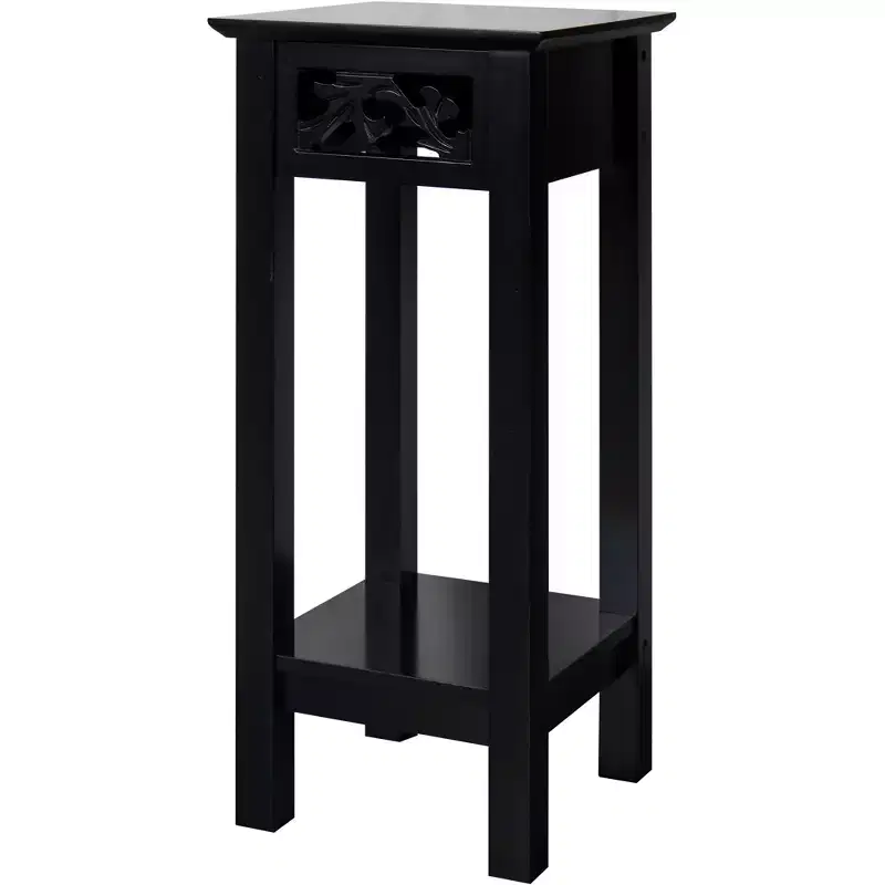 Plant Decorating Stand End Table Side Table with Storage Shelf, 10 by 10 by 23.7 Inches