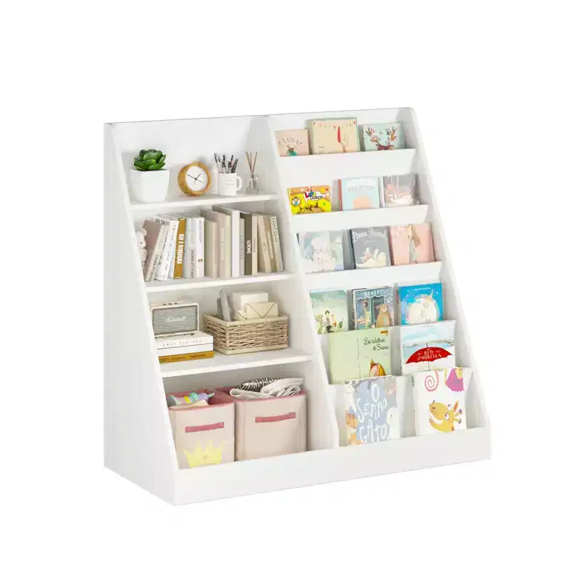 Wood Kids Bookshelf and Toy Storage Organizer with Open Shelves