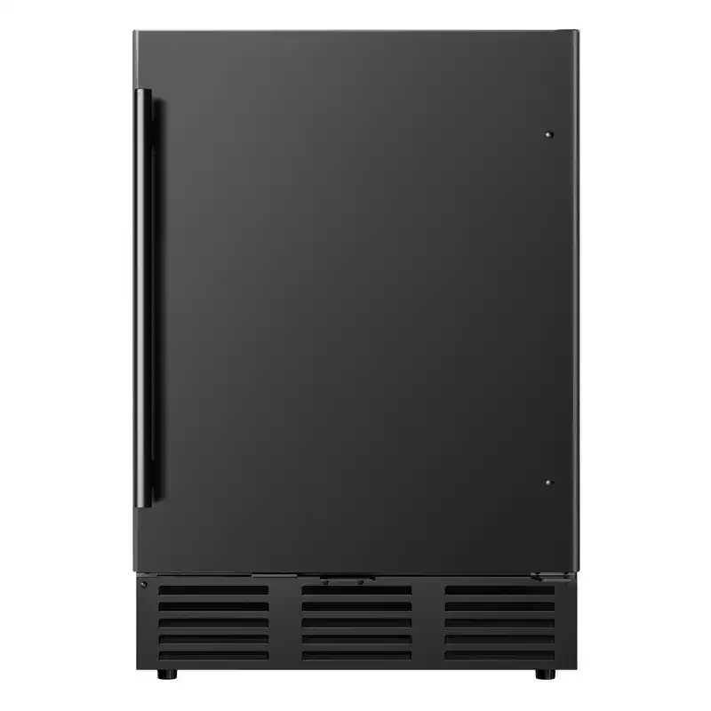 EUHOMY 5 cu. ft./180 Cans Beverage Refrigerator, Undercounter Portable Fridge with Removable Shelves & LED Light, Stainless Steel, Black
