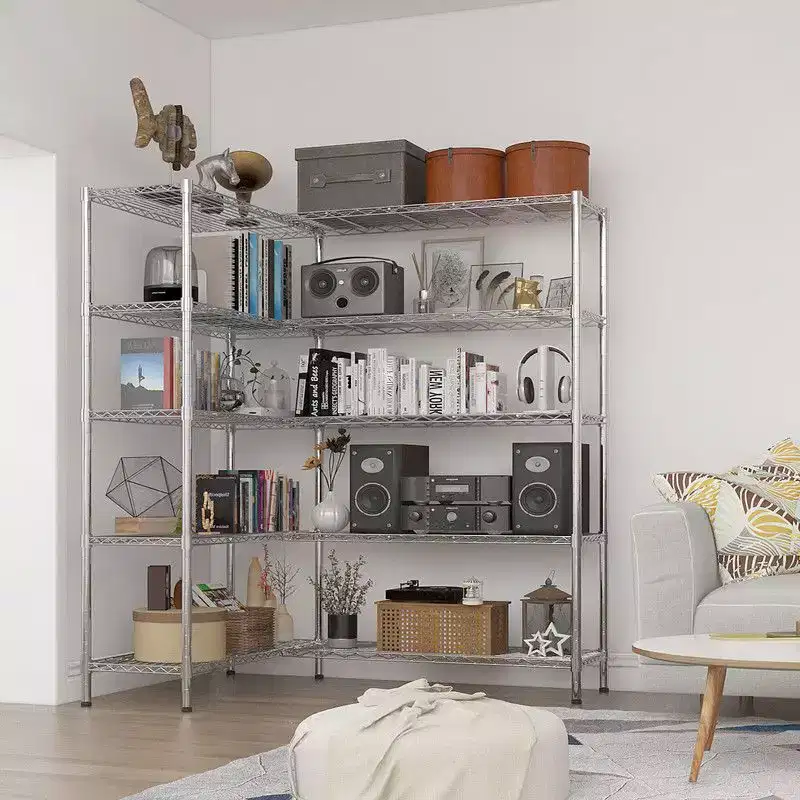 5-Tier Steel Height -Adjustable Storage Rack Heavy Duty Shelving Unit