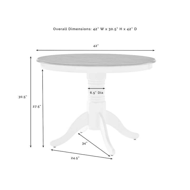 Crosley Shelby Round Dining Table - 42 W x 42 D x 30.5 H