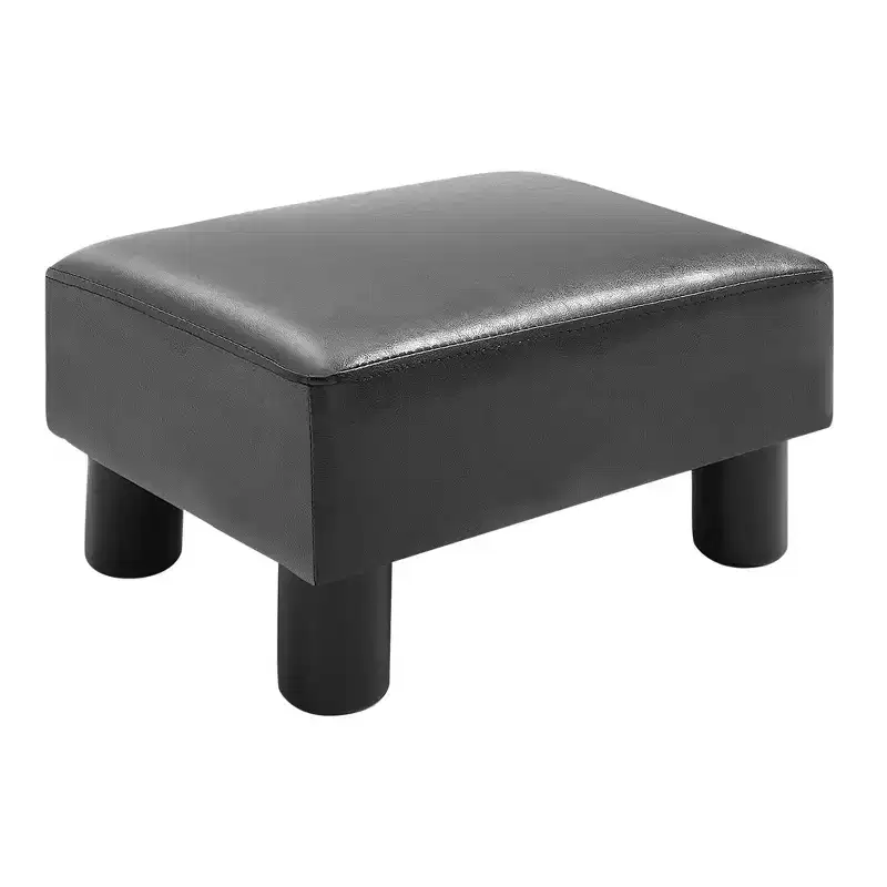 Cube Faux Leather Footrest Ottoman Pouf