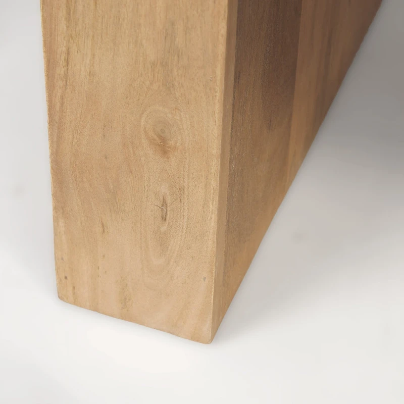Athelia Light Brown Solid Wood Square Accent Table