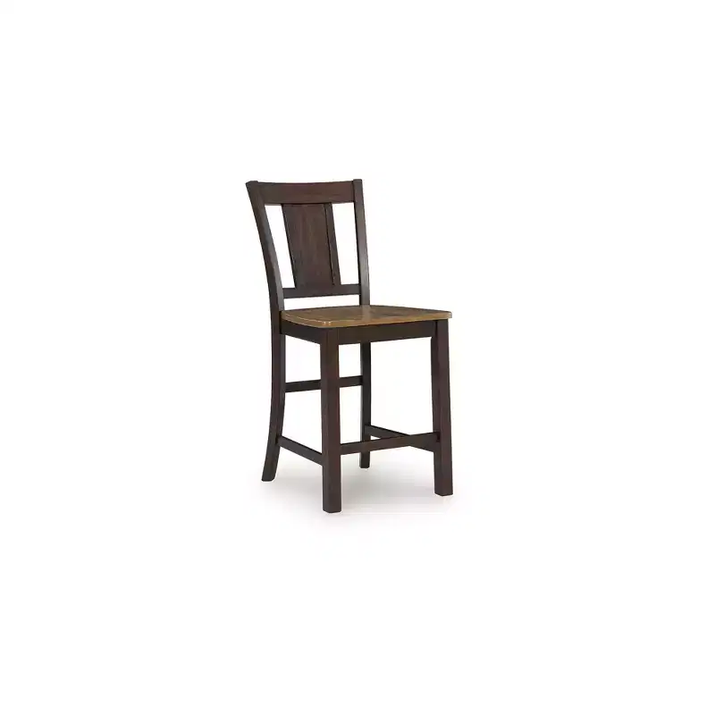 Signature Design by Ashley Sharlander Counter Height Barstools, Set of 2, Light Brown and Dark Brown Finish