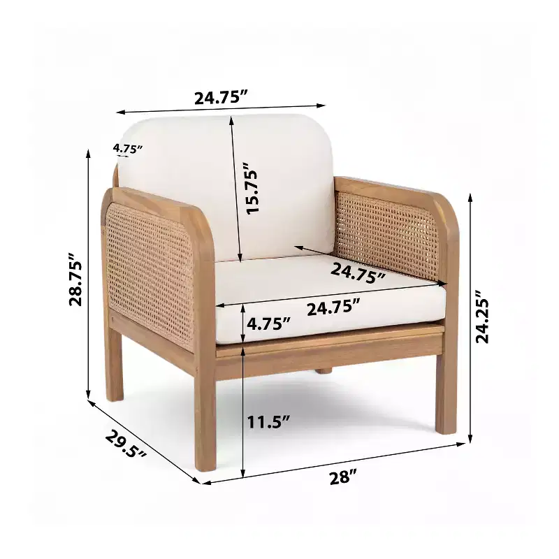 Christopher Knight Home Ximena Patio 4 Piece Farmhouse Acacia Wood Wicker Seating Set with Slatted Coffee Table