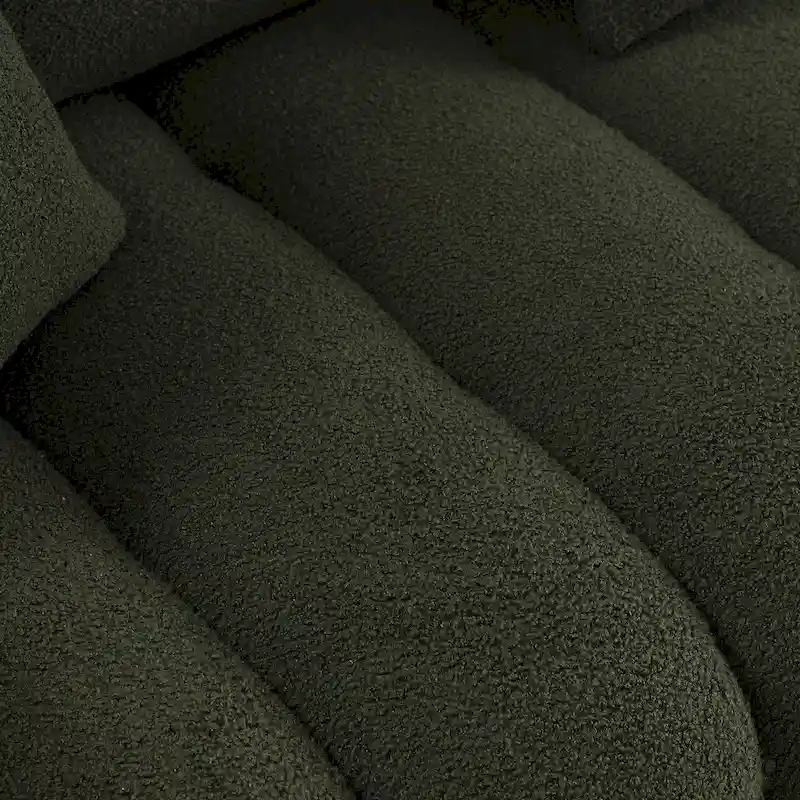 Green 82 Teddy Upholstered 3-Seater Sofa with 3 Back Pillows and Solid Wood Frame
