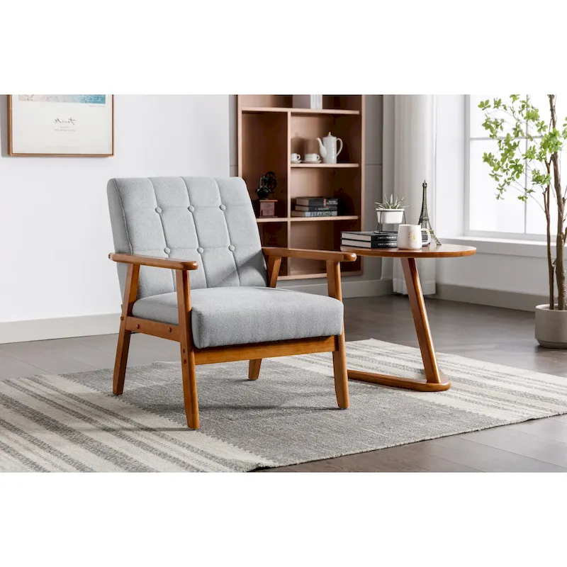 Upholstered Accent Arm Chair with Wood Frame
