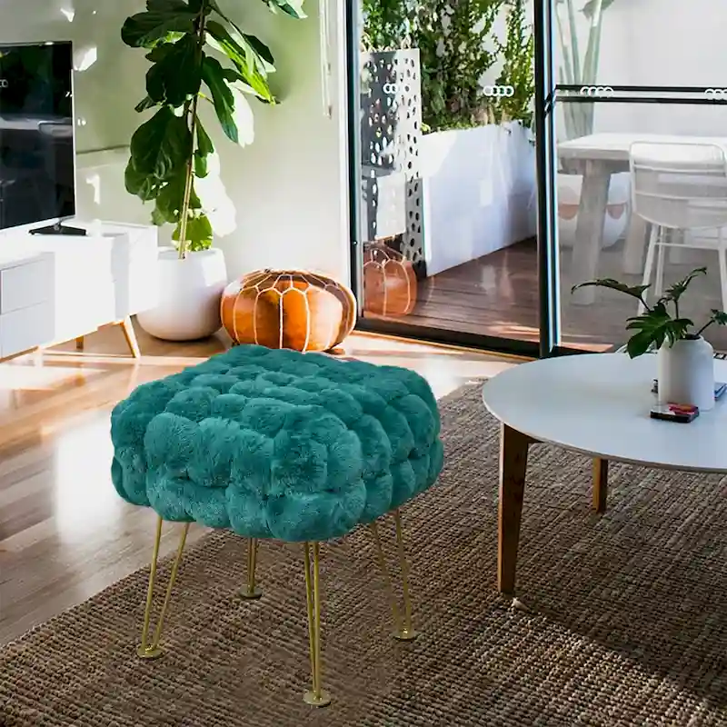 FoxFauxFur Pouf Stool