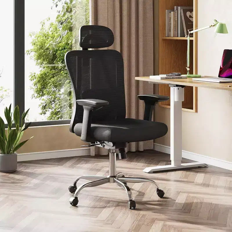 Ergonomic Mesh Desk Chair with Adjustable 3D Headrest Tilt Function, Big and Tall Reclining Chair with Lumbar Support and 3D Armrests
