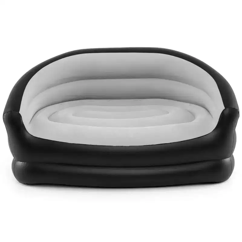 1/2 PCS 2-Seater Inflatable Couch with Flocked Surface & Repair Patches for Pop Up, Camping