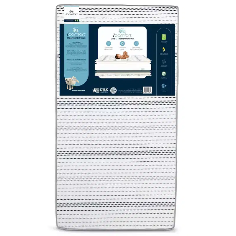 2-Stage Crib and Toddler Mattress with Cooling Cover, Firm, 5.25
