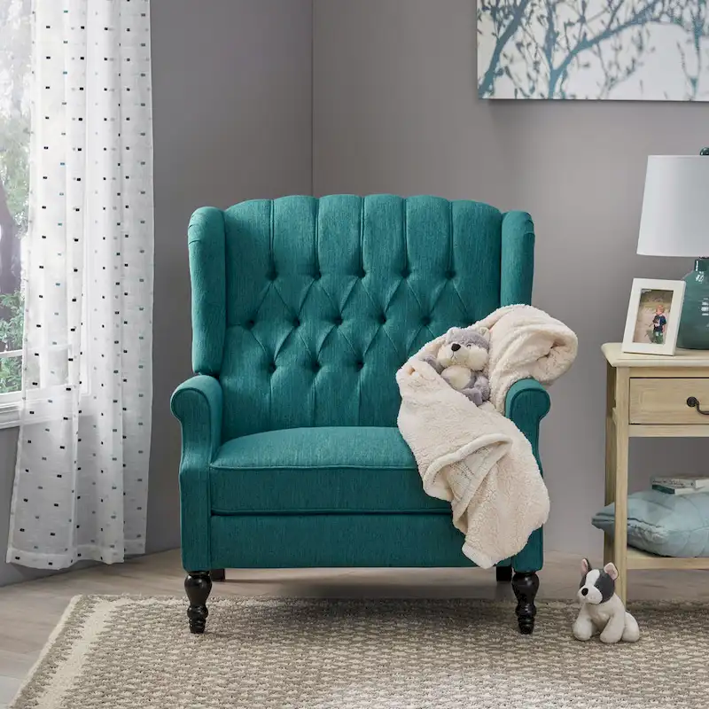Apaloosa Oversized Tufted Fabric Oversized Pushback Recliner by Christopher Knight Home