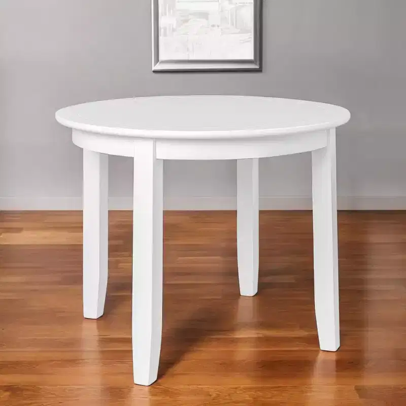 HomeRoots 39 White Solid Wood Round Top Dining Table