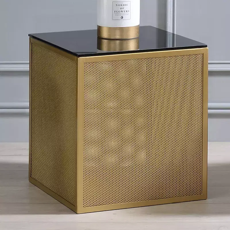 24/7 Shop At Home Dervock Glass Top Side Table with Glass Top