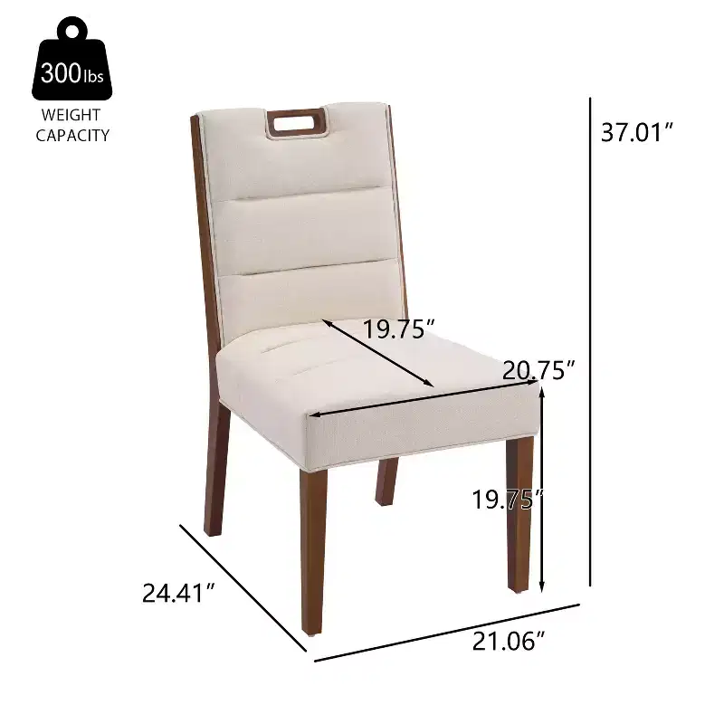 Sungjin Modern Rubberwood Upholstered Armless Dining Chairs (Set of 2)