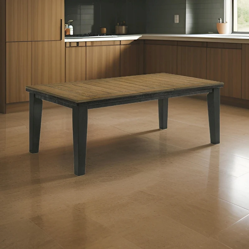 Woodlands 64-82 Inch Dining Table, Extendable, Rectangular Top, Brown