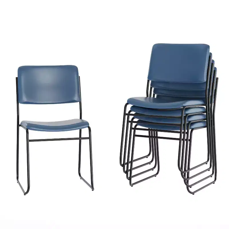 Flash Furniture 5 Pack HERCULES Series 500 lb. Capacity High Density Stacking Chair with Sled Base
