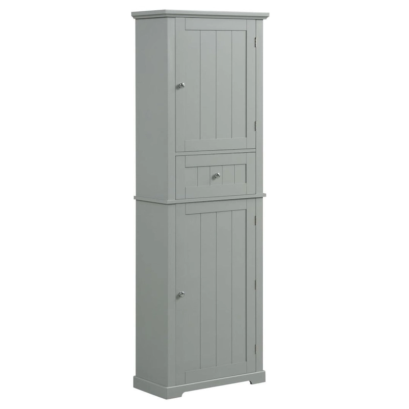 Tall Bathroom Storage Cabinet Freestanding Storage Cabinet with Drawer and Adjustable Shelf MDF Board with Painted Finish