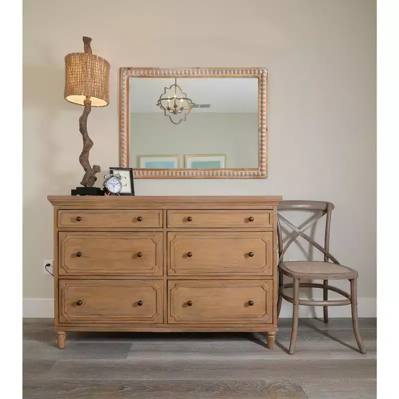GDFStudio Moreno Farmhouse Wooden Decorative Rectangular Wall Mirror
