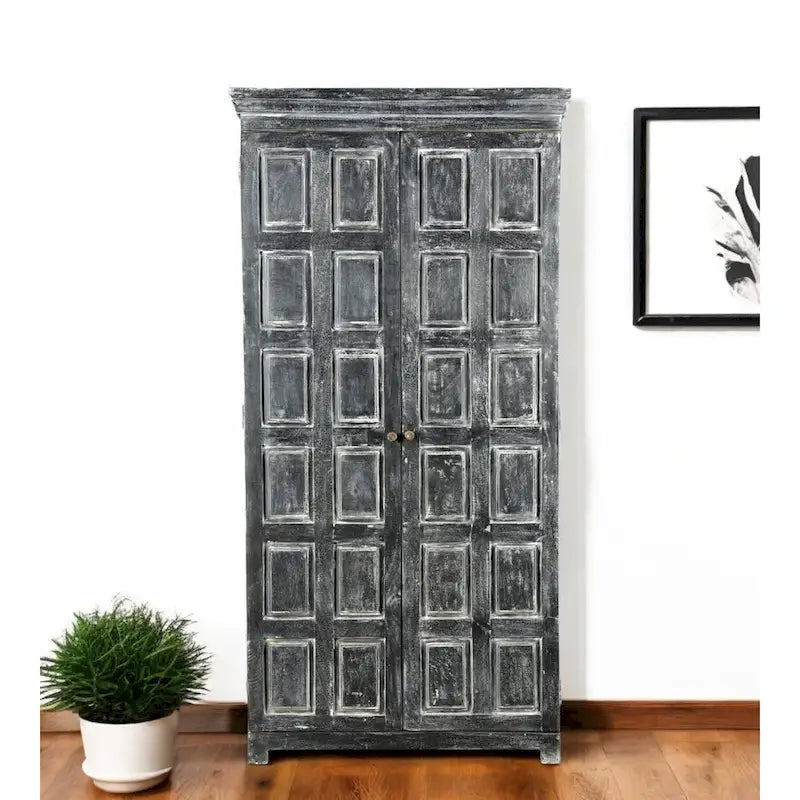 72 Dark Gray Solid Wood Pantry Or Storage Closet - 36' X '72' X '18