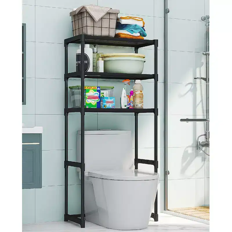 Over The Toilet Storage Cabinet - 3-Tier Metal Freestanding Bathroom Organizer, No Drill Space Saver, Fits Most Toilets