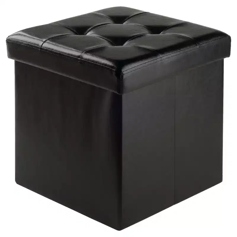 Ashford Storage Ottoman with Accent Stools Faux Leather - Winsome
