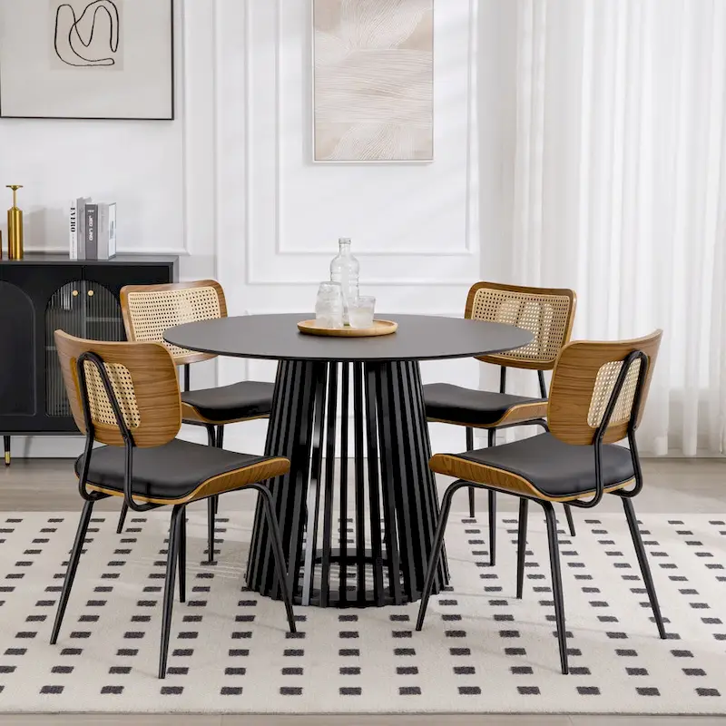 Faux Leather Upholstered Dining Chairs Set of 2/4 - 33.5 H x 17.5 W x 23 D