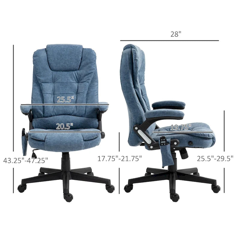 High Back Vibration Massage Office Chair with 6 Vibration Points, Beige