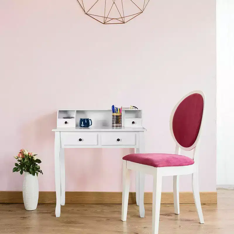 Home Office Computer Desk Writing Desk with 4 Drawer White