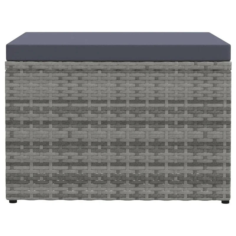 vidaXL Ottoman Outdoor Footstool for Backyard Garden Poolside Poly Rattan