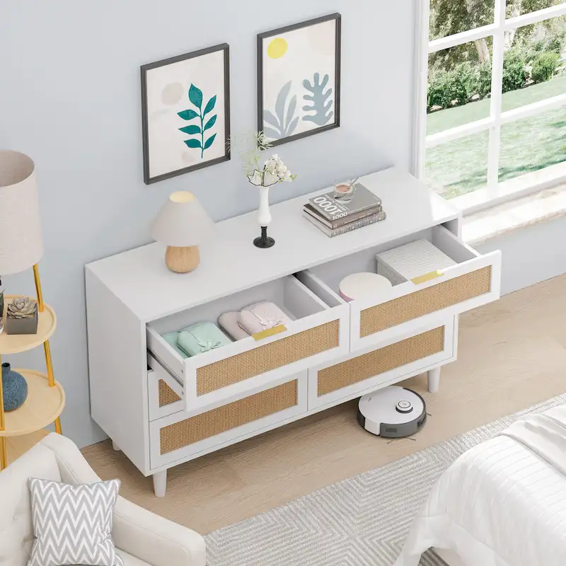 51.18L 6-Drawers Rattan Cabinet