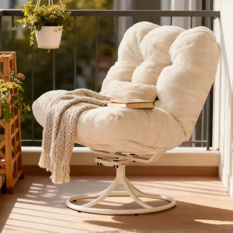 Oversize 360 Swivel Plush Lounge Chair with Metal Rocking Base, Winter Rattan Rocking Papasan Chair with 6.3 Comfy Deep Seat Thick Cushion