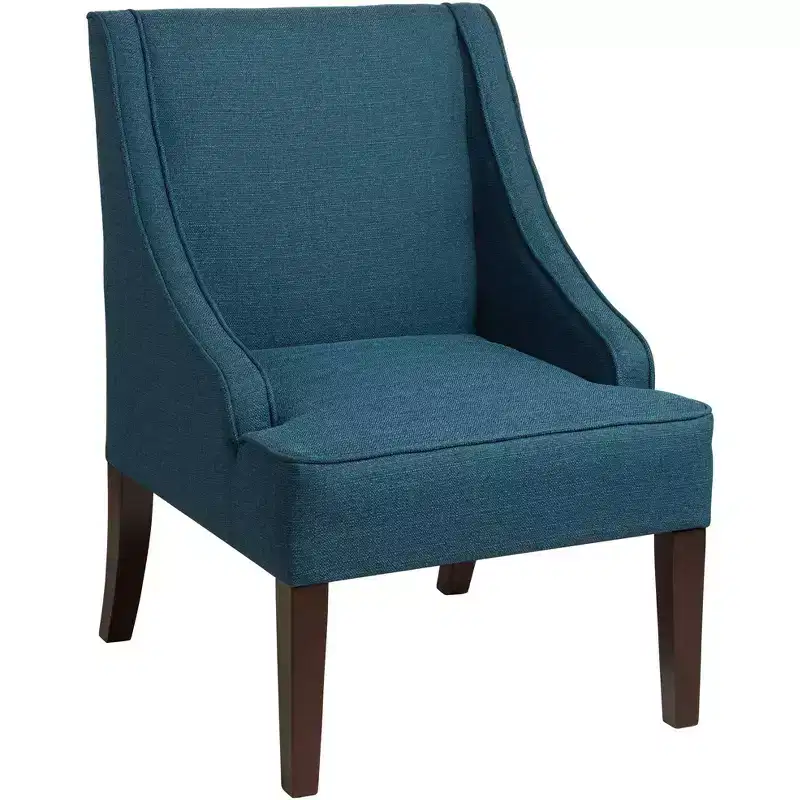 Elm Lane Dixon 35 1/4 Blue Fabric Swoop Arm Chair