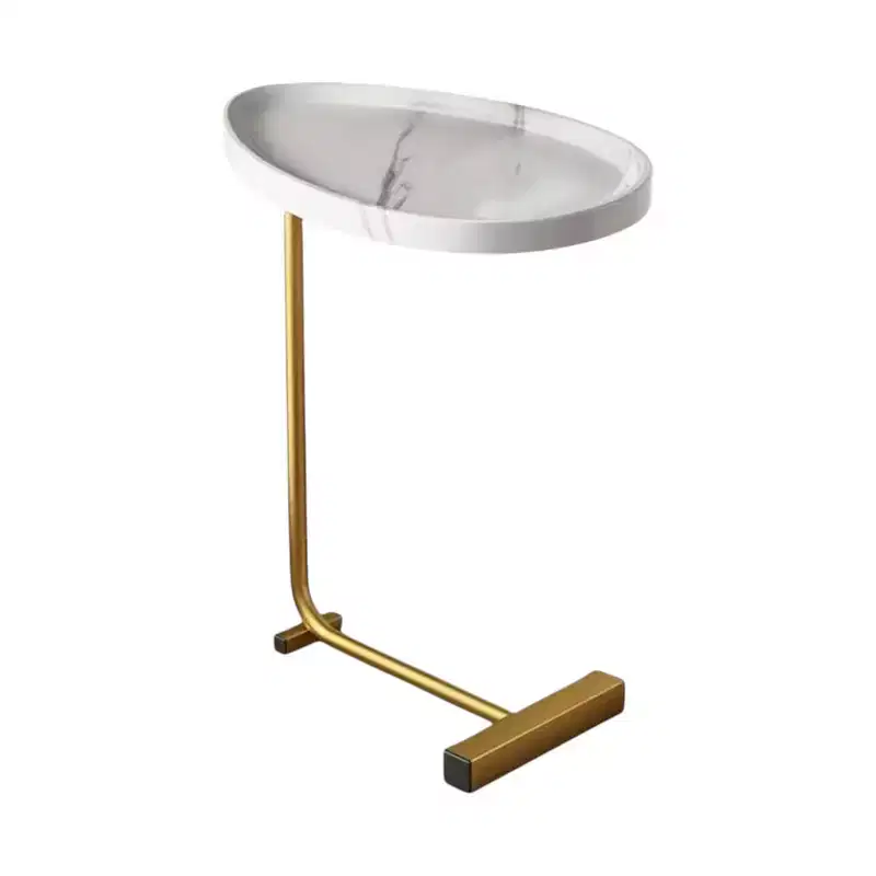HomeRoots Set of Two Nickel Iron Round Drum End Tables